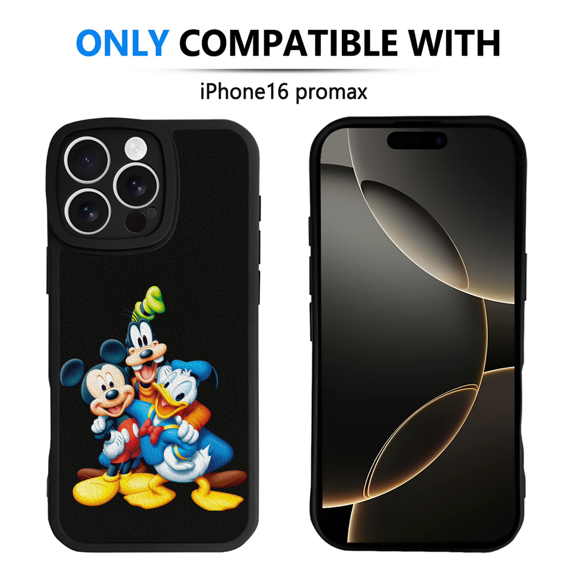 （画像用） ミッキーマウス Mickey Mouse 【iPhone 16シリーズ対応】シリコンスマホケース（レザー調） 材質：シリコン
